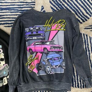 Hot Rod Graphic Men's Sweater - Black